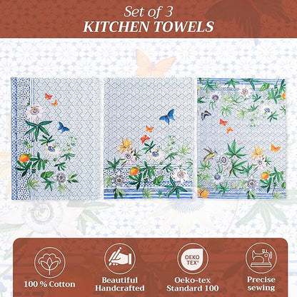 Maison d' Hermine Kitchen Towels Set of 3 100% Cotton 27.50" x 20" Reusable - Image 2