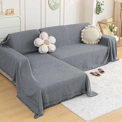 MYSKY HOME Couch Cover for Sectional Sofa, 2 Pieces Couch Covers for L Shape by MYSKYHOME