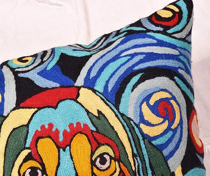 Picasso Dog Pillow Cover | Starry Night & Abstract Dogs Accent Pillows | Hand - Image 7