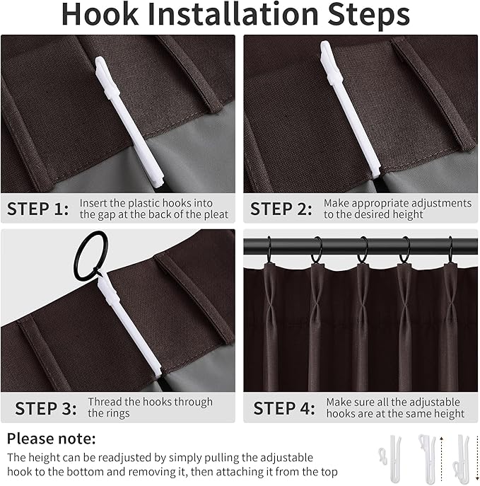 Pinch Pleated Linen 100% Blackout Curtains 90 Inches - Image 4