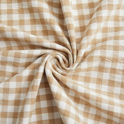KKJIAF 2 Pcs Plaid Ruffle Pillow Case Queen Size, Cotton Gingham Ruffled Euro - Image 7