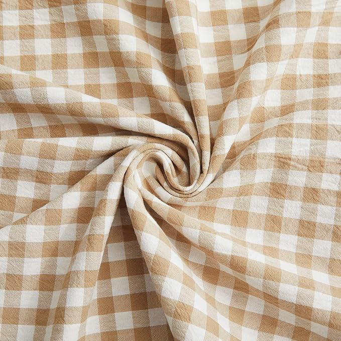 KKJIAF 2 Pcs Plaid Ruffle Pillow Case Standard Size, Cotton Gingham Ruffled - Image 7