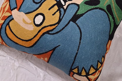 The Music Matisse Decorative Pillow Cover Handembroidered Wool 18x18 - Image 8