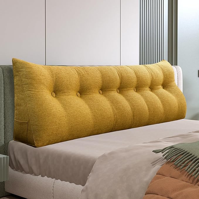Daneey Headboard Pillow King, Triangular Wedge Pillow Headboard, Linen-Textured by Daneey