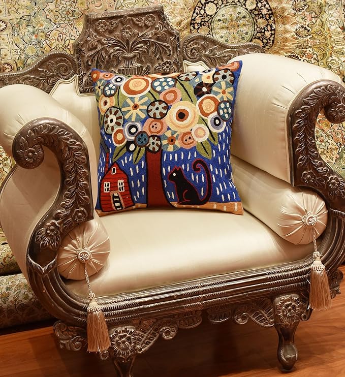 Blue Tree of Life Throw Pillow Cover | Karla Gerard Floral Pillows | Blue - Image 2
