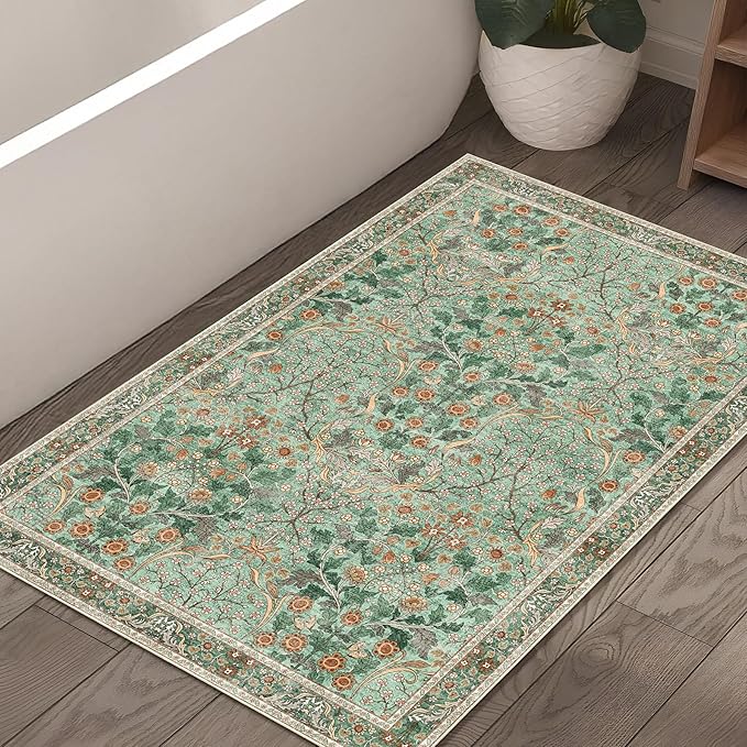 MUJOO 2x3 Washable Rug, Boho Front Door Mat Indoor Entrance Throw Carpet by MUJOO