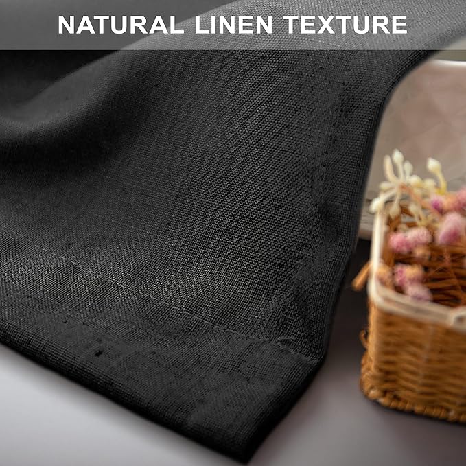 Black Linen Curtains 84 Inch Length - Image 7