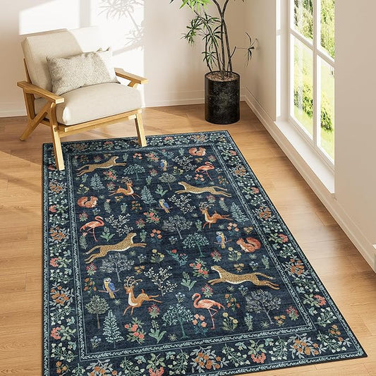 DUKINO 4x6 Rug, Washable Animal Area Rug by DUKINO