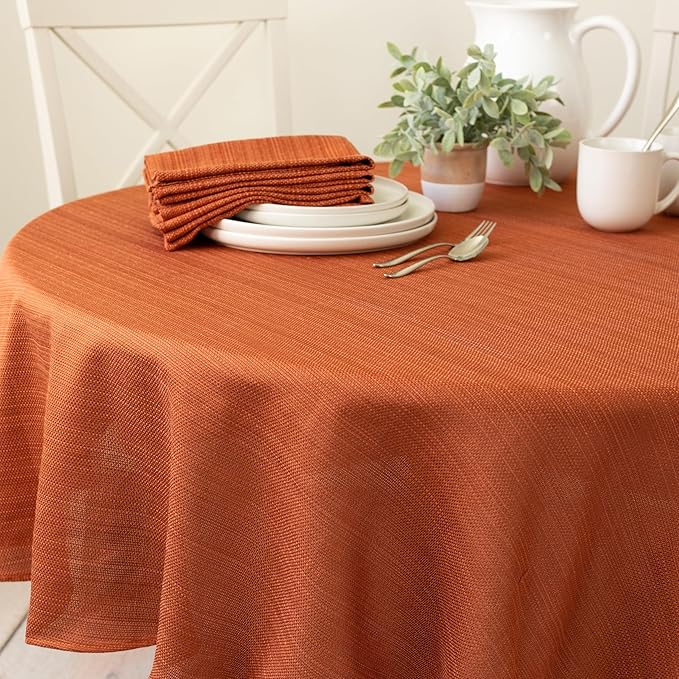 Benson Mills Cameron Textured Fabric Table Cloth, by BensonMills