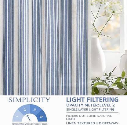 DriftAway Farmhouse Vertical Striped Linen Blend Textured Light Filtering Semi - Image 5