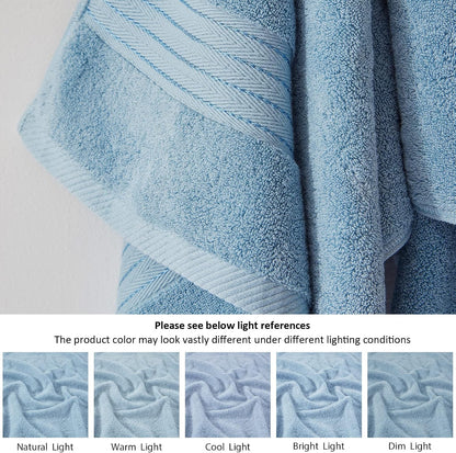 cozyart luxury bath towel set 6 pcs, light, package contents