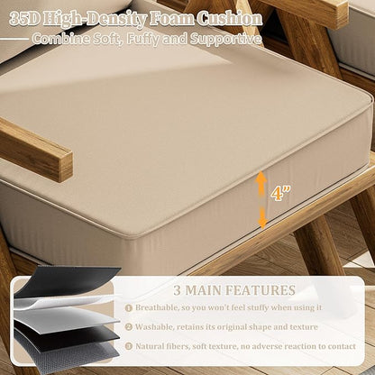 Outdoor Seat Cushion Set 22 L × 24 W × 5 H Inch Waterproof & Fade Resistant - Image 3