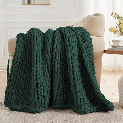 Carriediosa Chunky Knit Throw Blanket 60" X 80" Twin, 100% Hand Made Large - Image 5