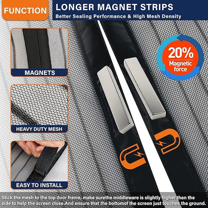 Magnetic Screen Door, Fit Door Size 48 x 80 Inches, Screen Doors - Image 4