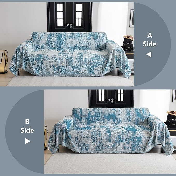 MYSKY HOME Couch Cover for Sectional Sofa Set Sage Geometric Furniture Protector - Image 6