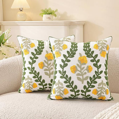 TAOSON Pack of 2, Cotton Cushion Covers, Spring Farmhouse Decor, Valentine's by TAOSON