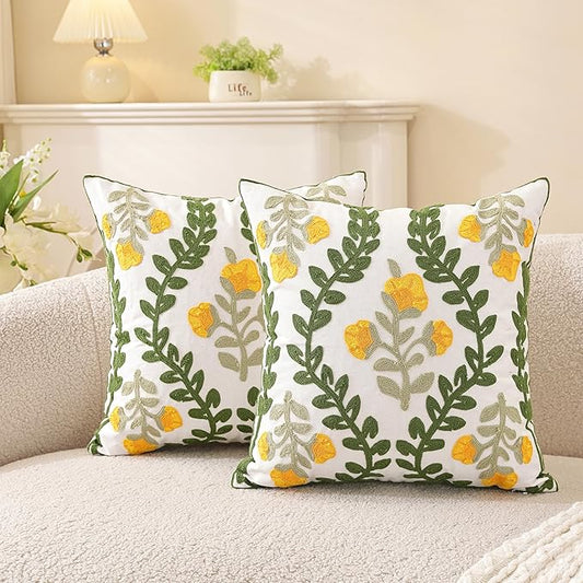 TAOSON Pack of 2, Cotton Cushion Covers, Spring Farmhouse Decor, Valentine's by TAOSON