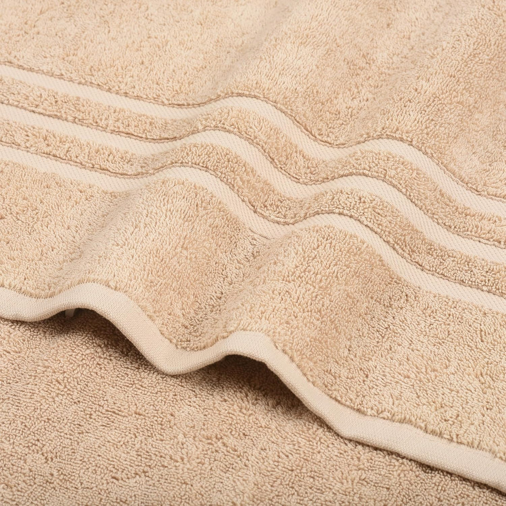 4 Pieces Large Bath Towels Set, 27x54 Inches, Beige