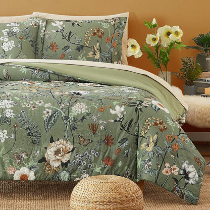 full size comforter sets - 7 pieces floral shown in use