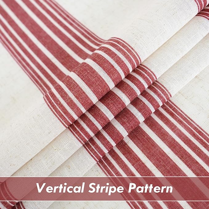 DriftAway Farmhouse Vertical Striped Linen Blend Textured Light Filtering Semi - Image 3