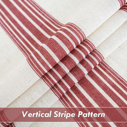 DriftAway Farmhouse Vertical Striped Linen Blend Textured Light Filtering Semi - Image 3