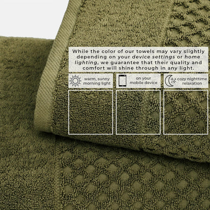 great bay home bath towels - 100% cotton showing dimensions