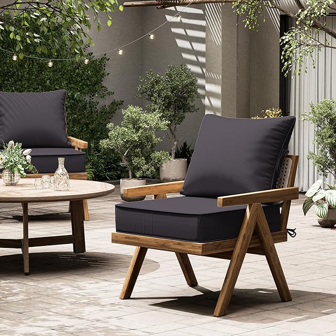 Outdoor Seat Cushion Set 22 L × 24 W × 5 H Inch Waterproof & Fade Resistant - Image 7