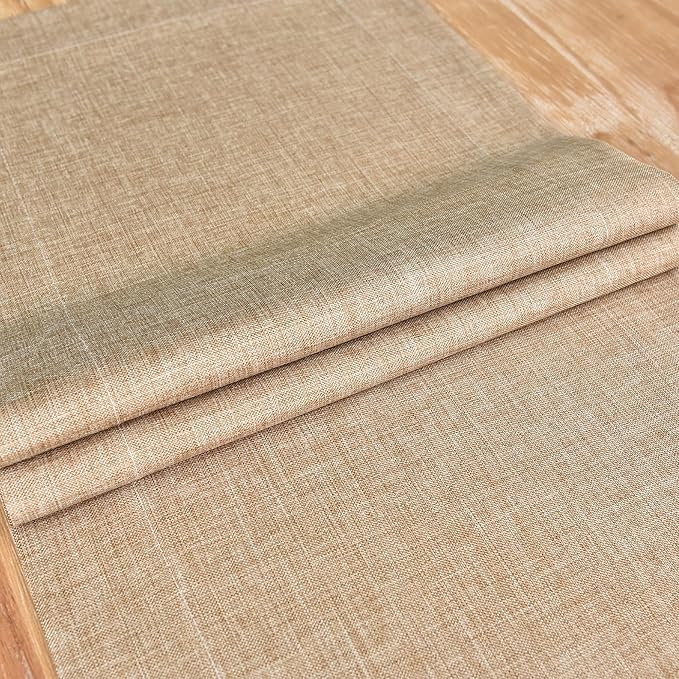 NEWISHER Farmhouse Rustic Table Runner Solid Flaxen Rectangular Table Runners - Image 5