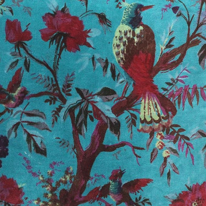 Eyes of India Velvet Floral Flower Bird Throw Pillow Sofa Cushion Cover Case - Image 4