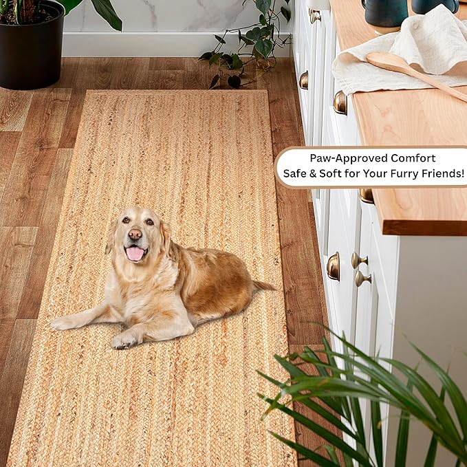 Ramanta Home Hand Woven Jute Braided Rug 2'x6' - Image 8