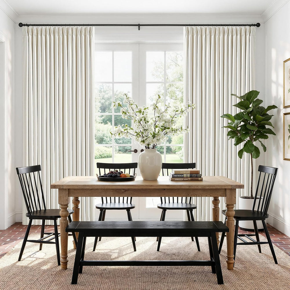 Natural Extra Wide 70 Inch Width 100% Blackout Curtains 84 Inches Long