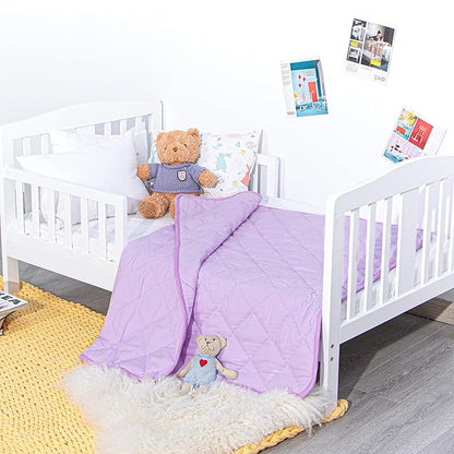 NTBAY Down Alternative Toddler Comforter, Lightweight and Warm Solid Color Baby - Image 4