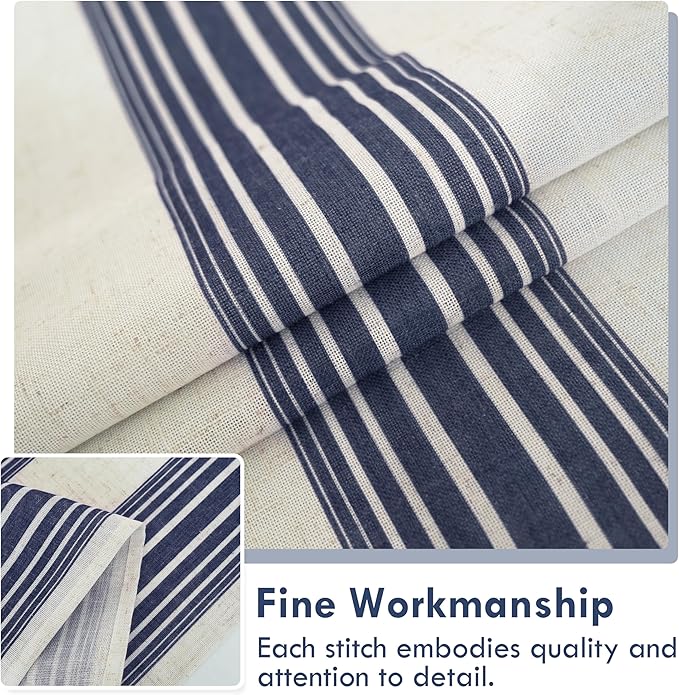 DriftAway Farmhouse Vertical Striped Linen Blend Textured Light Filtering Semi - Image 4