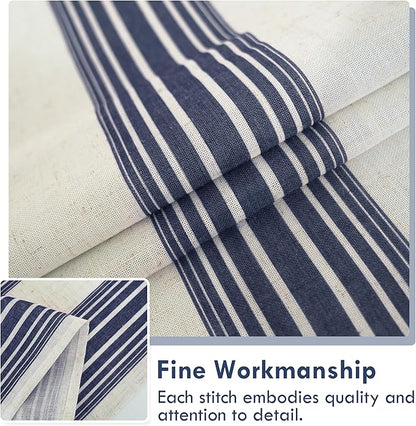 DriftAway Farmhouse Vertical Striped Linen Blend Textured Light Filtering Semi - Image 4