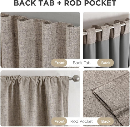 joydeco 100% blackout curtains for bedroom, natural linen, package contents