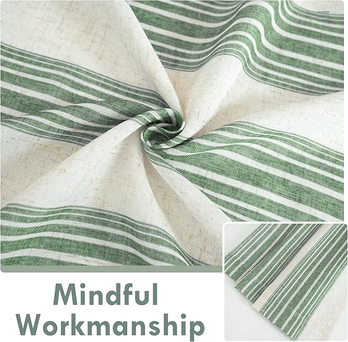 DriftAway Farmhouse Vertical Striped Linen Blend Textured Light Filtering Semi - Image 7