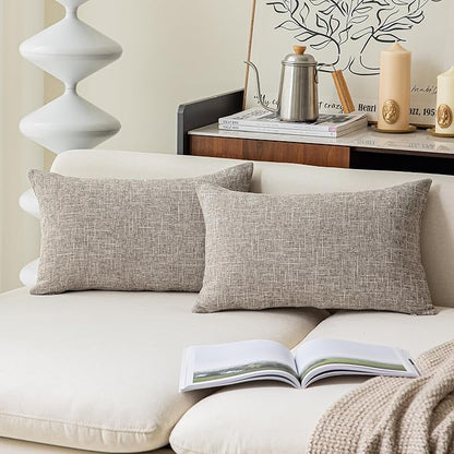 Kevin Textile Pillow Cover Handmade Faux Linen Cushion Case Soft Lumbar Throw by KevinTextile