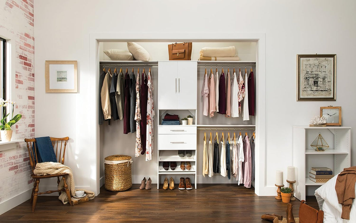 closetmaid suitesymphony wood closet organizer system, 25-inch starter, view 12