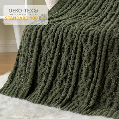 Battilo Olive Green Throw Blanket - Image 4