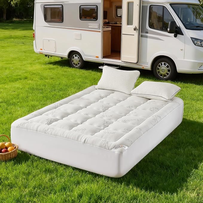 BEDLORE RV Queen Mattress Topper Viscose Derived from Bamboo, Pillow Top - Image 4