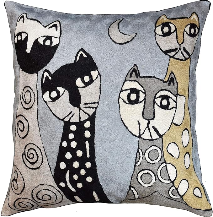 Picasso Cat Pillow Cover by Kashmir+Designs