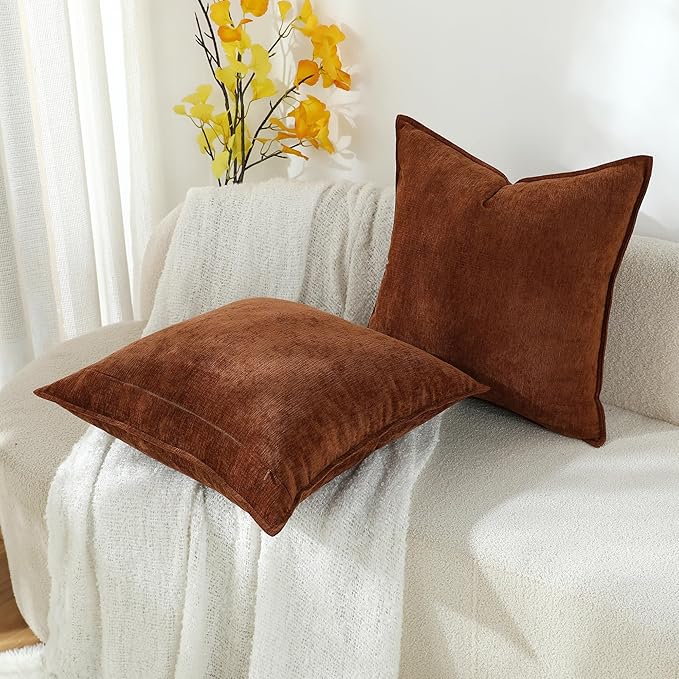 Stellhome Pack of 2 Soft Textured Throw Decorative Pillow Covers Square Accent - Image 5