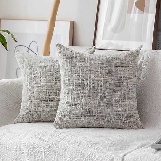 Home Brilliant Textured Throw Pillow Covers Chenille Stripe Fall Velvet by HomeBrilliant