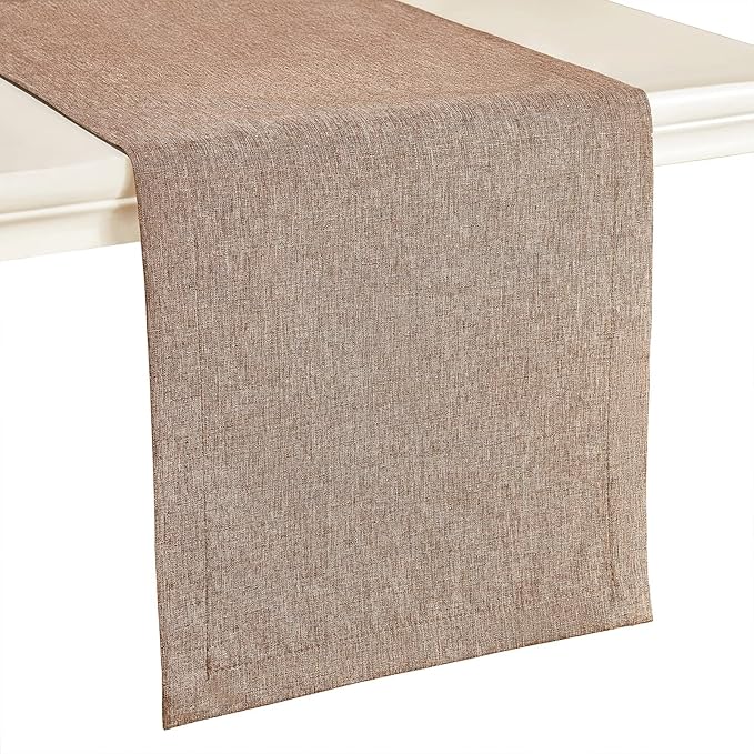 Mebakuk Linen Farmhouse Table Runner Large Burlap Style Soft and Waterproof by MebakukFocusingonHomeLife