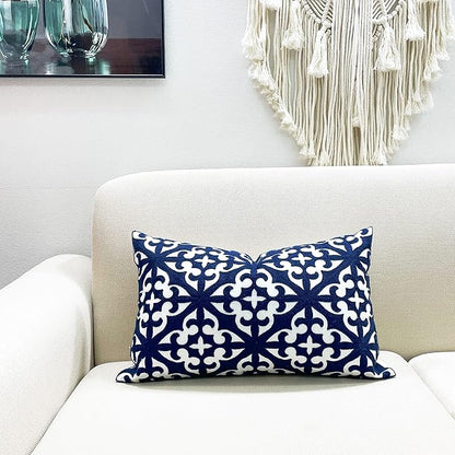 Slow Cow Embroidery Decorative Lumbar Throw Pillow Cover Rectangle Cushion - Image 2