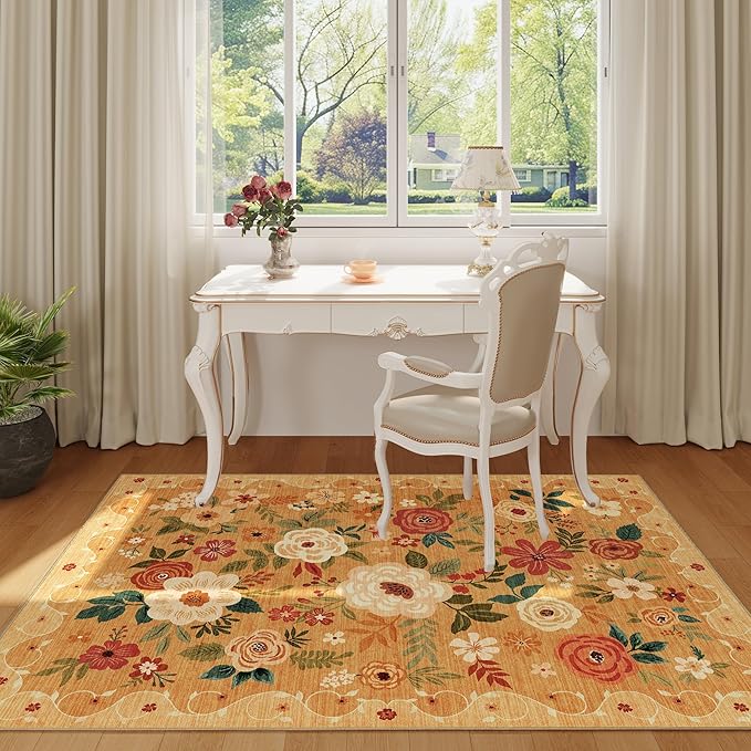 DUKINO 3x5 Area Rug, Floral Rugs - Image 2