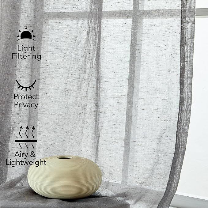 Deconovo Linen Sheer Curtains - Image 3