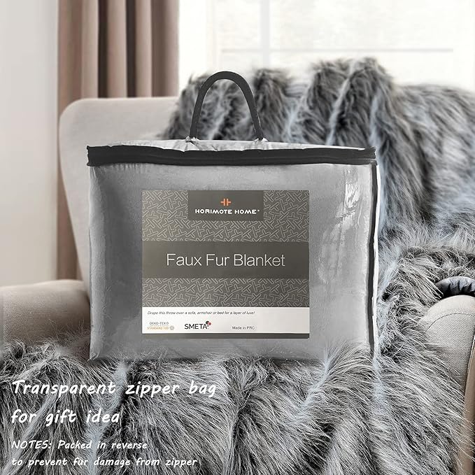 Luxury Faux Fur Throw Blanket, Super Warm, Fluffy Decoration Blanket Scarf - Image 7