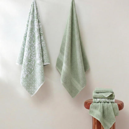 modern threads 6 piece bath towel set – shown in use