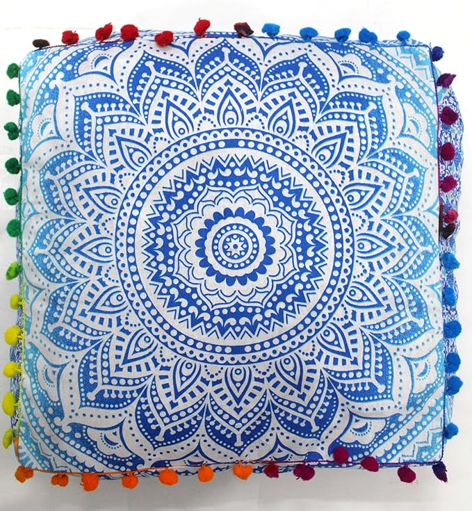 CRAFT KALA 24" Square Large Hippie Mandala Meditation Floor Ottoman Pillow - Image 7